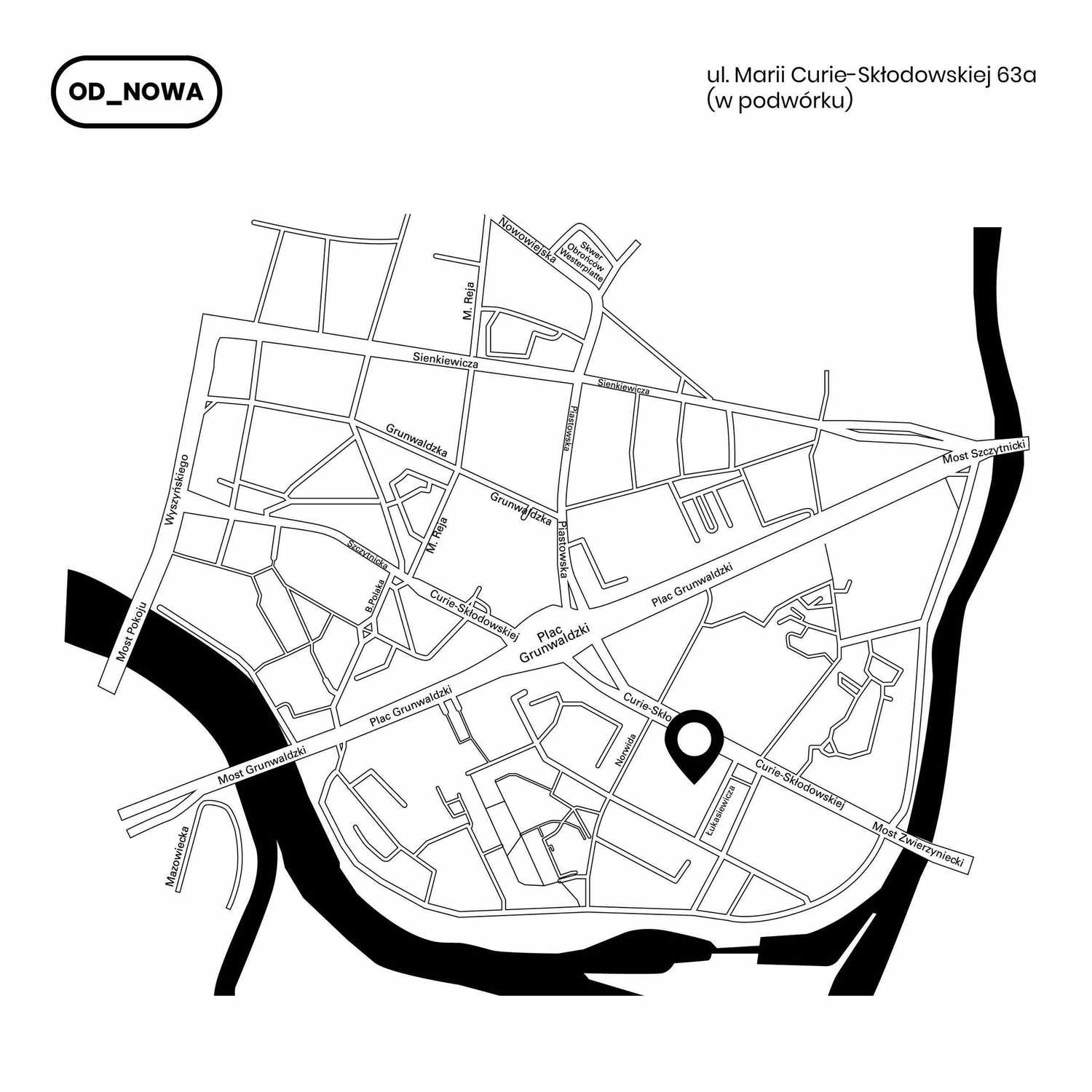 Mapa Placu Grunwaldzkiego